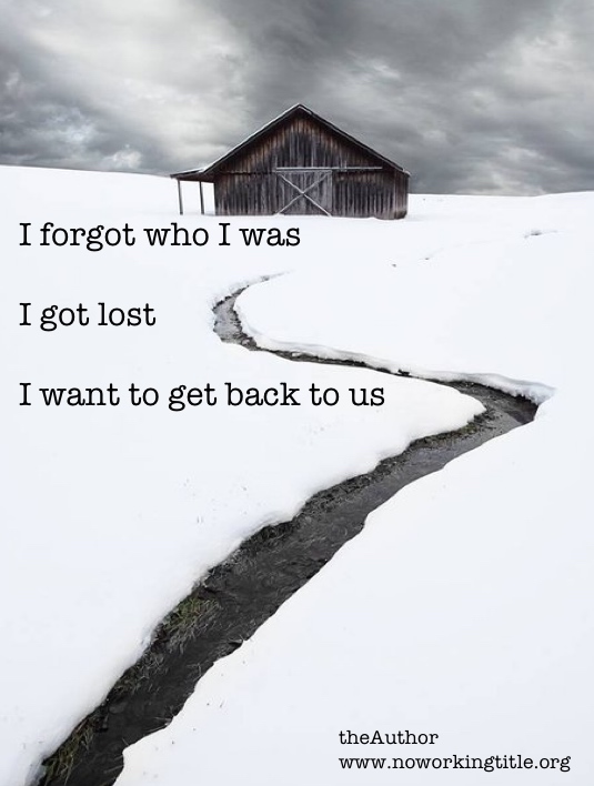 I forgot who I was I got lost I want to get back to us